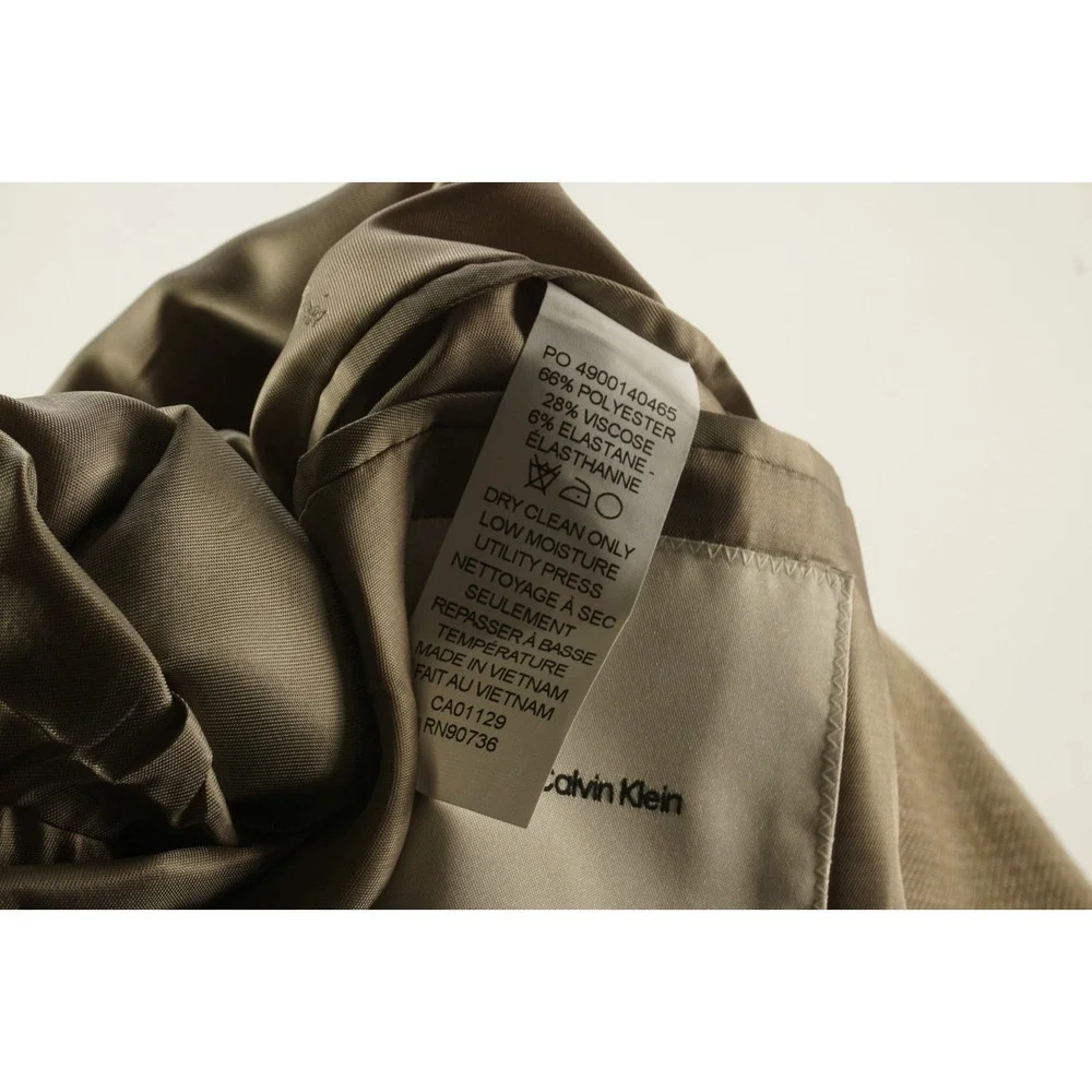 $295 Calvin‎ Klein Mariano Soft Slim Stretch Performance Sport Coat Mens 44L Tan